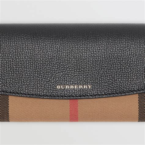 burberry ladies current continental black leather house check wallet clutch|burberry rocking horse wallet.